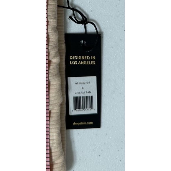 AFRM Torino Lined Maxi Bodycon Pencil Skirt Ribbed Knit Stretch Cream‎ Tan NWT S - Picture 8 of 8